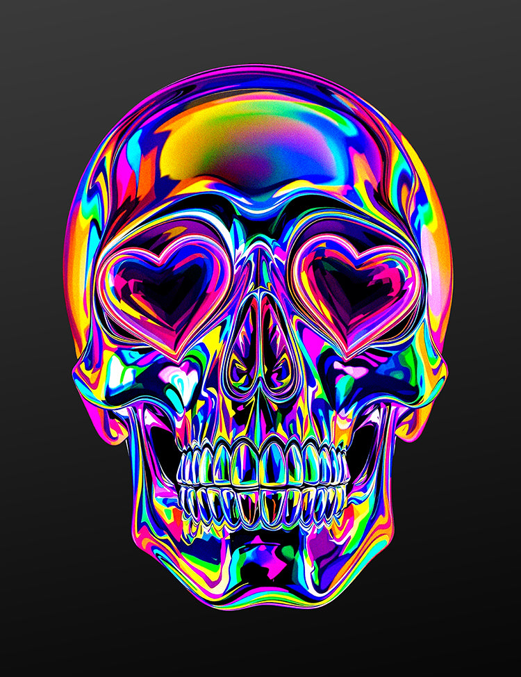 Neon Love Skull