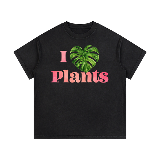 I Heart Plants Vintage Wash Cotton T-Shirt